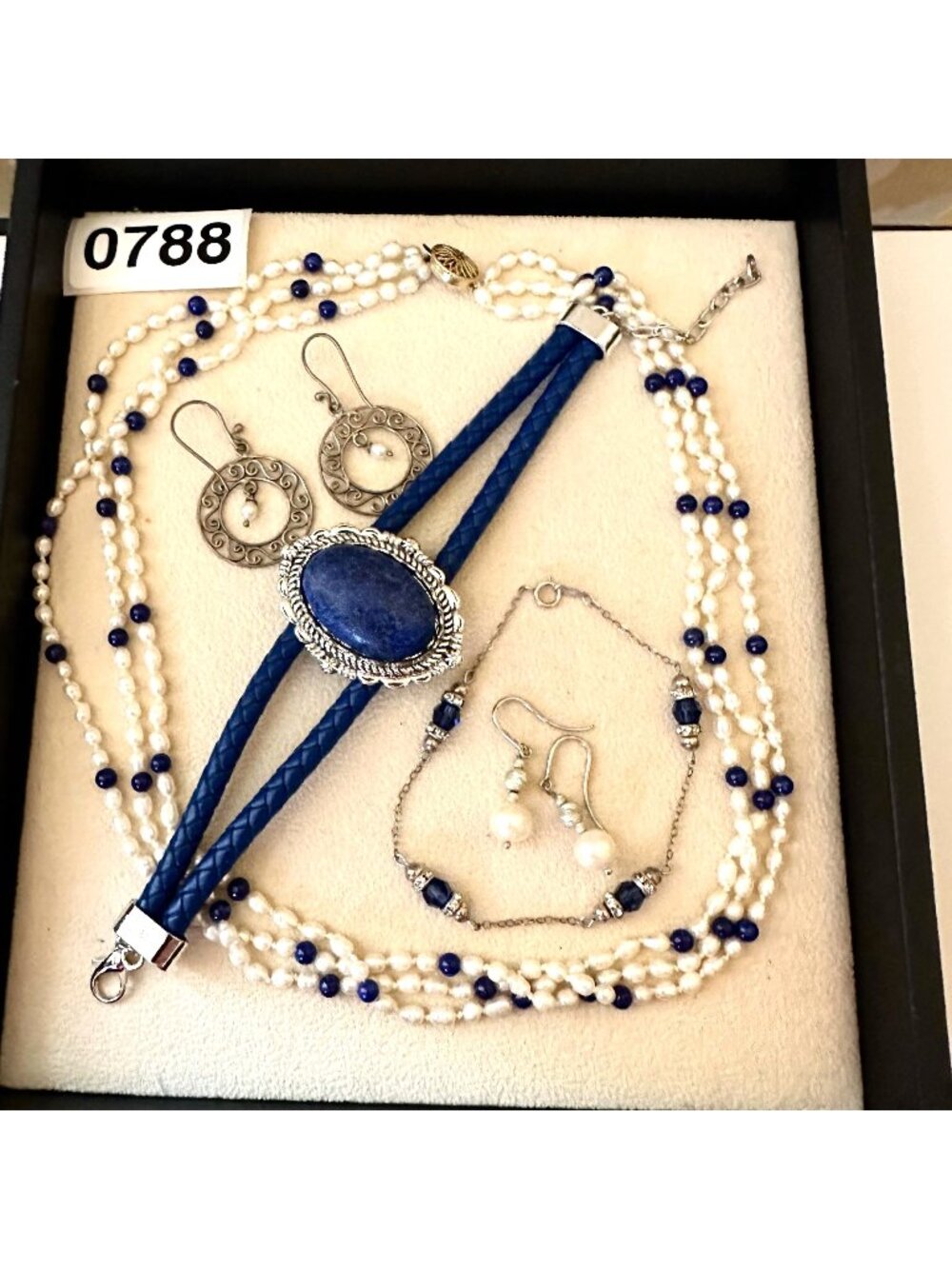 Jewelry Lot Vintage Modern Pearl Lapis Sterling Necklaces Earrings Bracelet